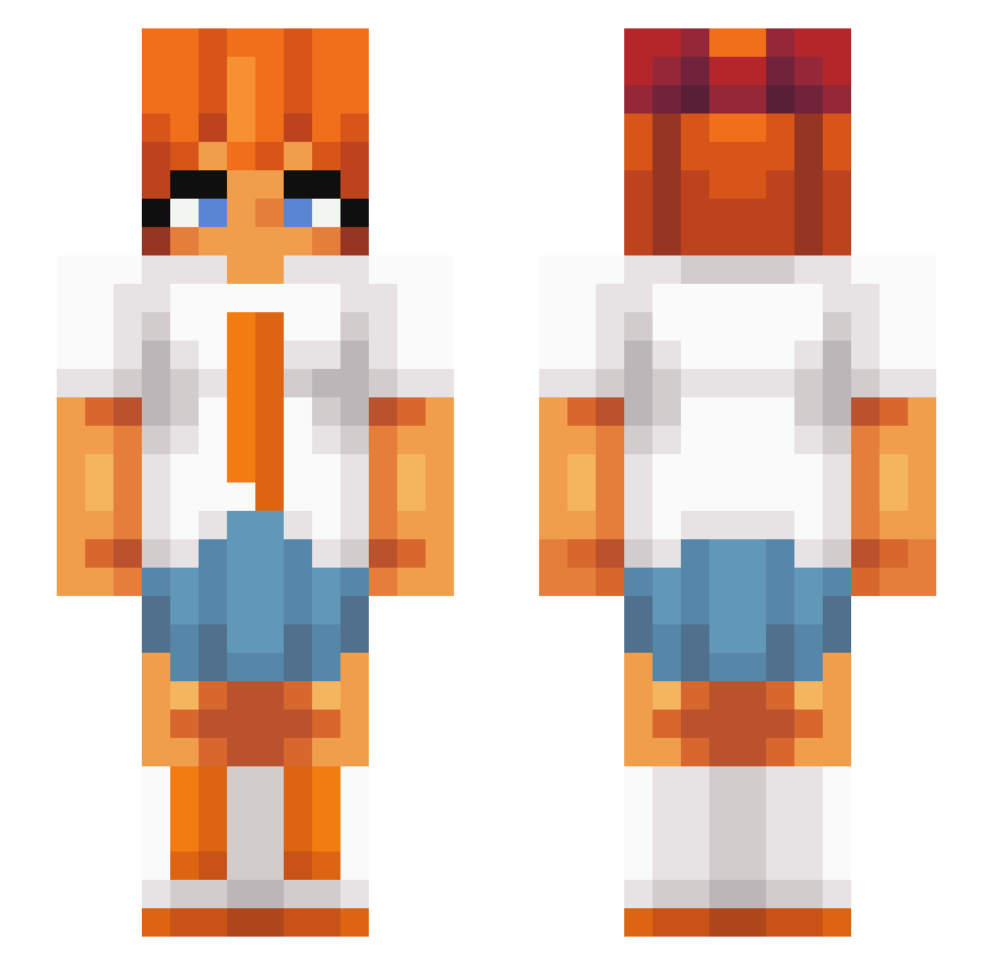 WEBON777 Minecraft skin, front and back view