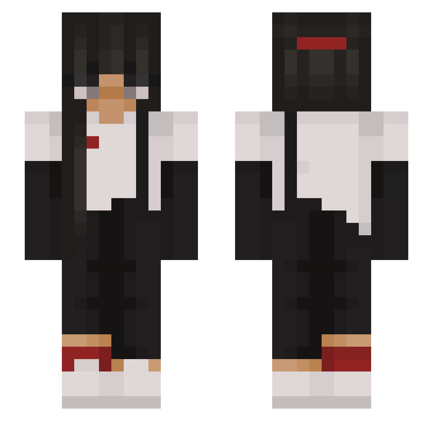 Zoiw Minecraft skin, front and back view