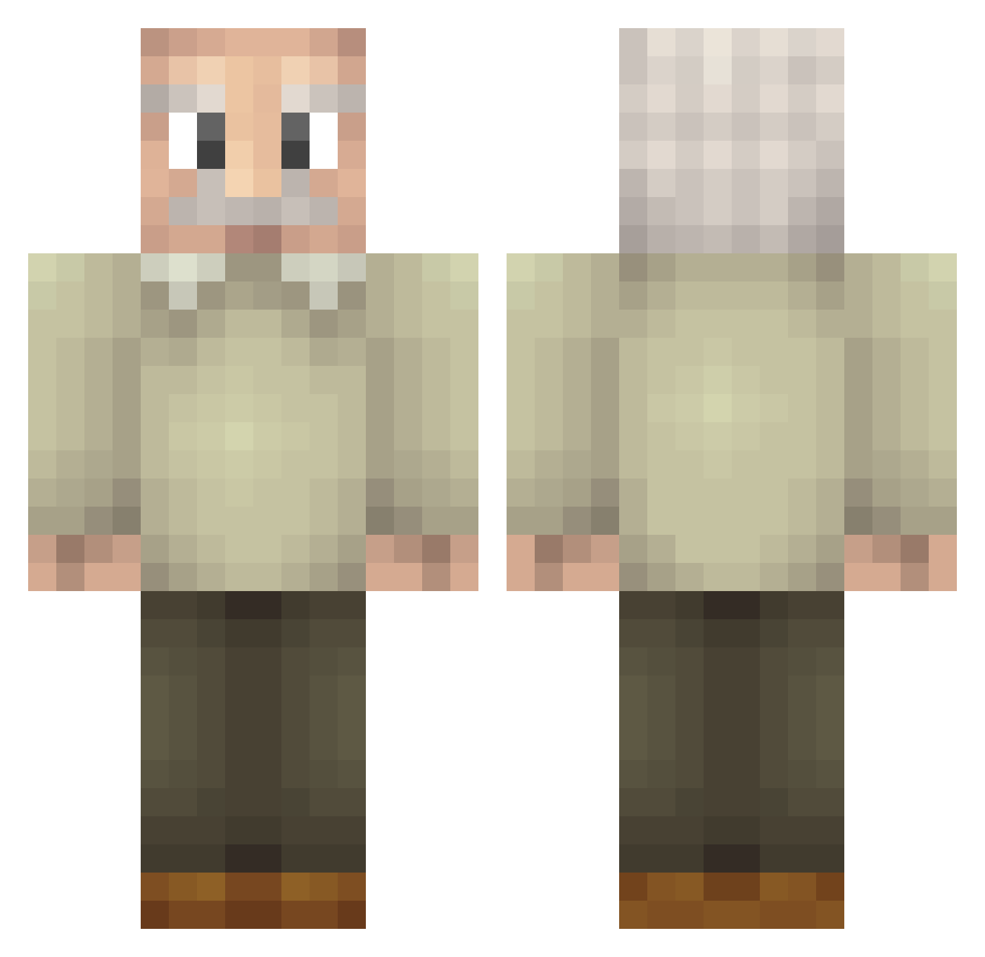 Lachly Minecraft skin, front and back view