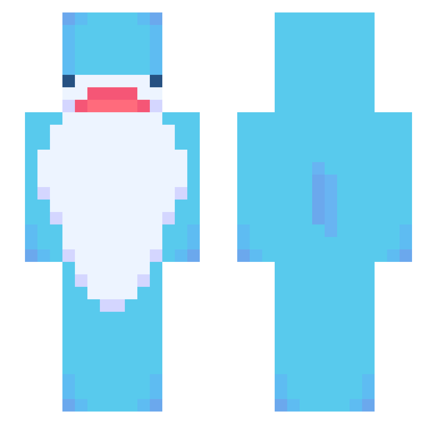 DolunayQBY Minecraft skin, front and back view