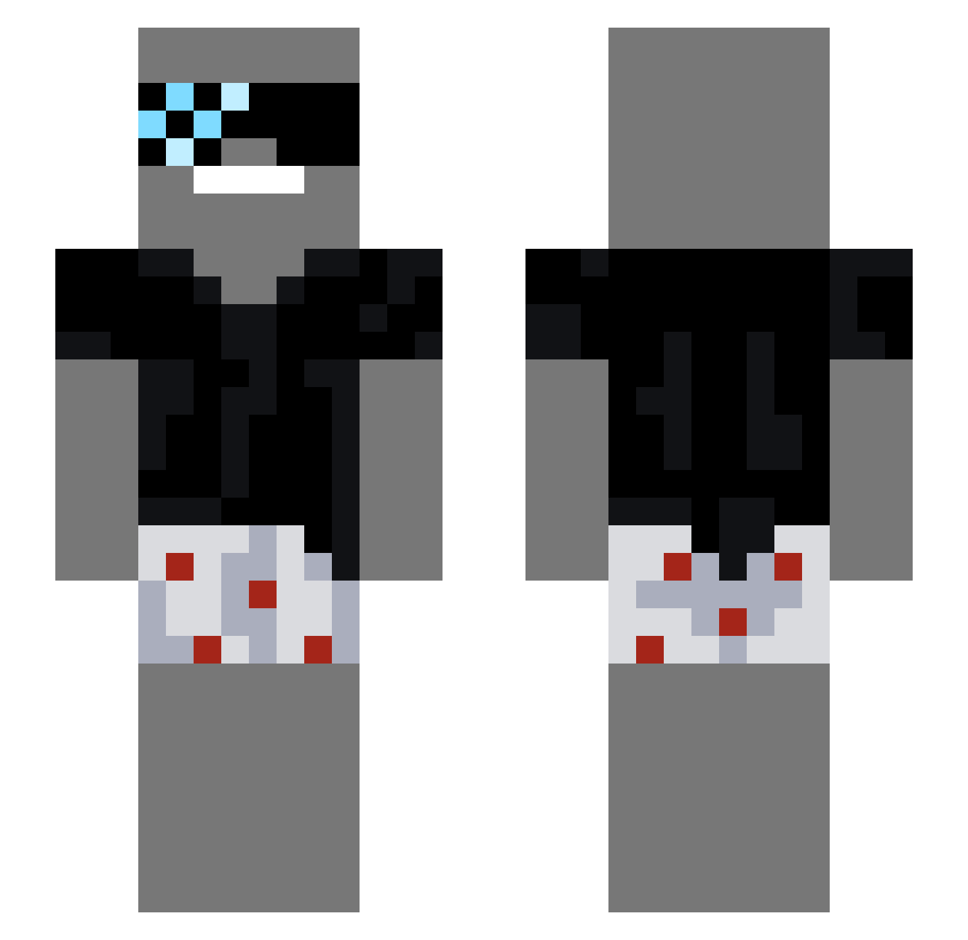 Pupsik2022 Minecraft skin, front and back view