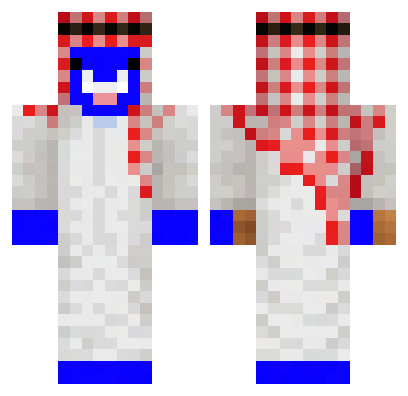Boitesdeconserve Minecraft skin, front and back view