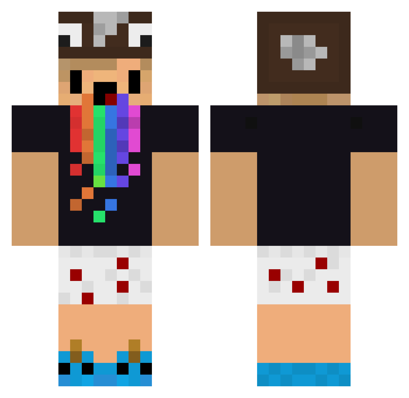netomonarka Minecraft skin, front and back view