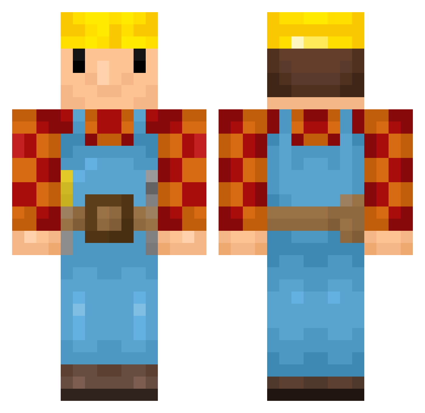 BobTheAllmight Minecraft skin, front and back view