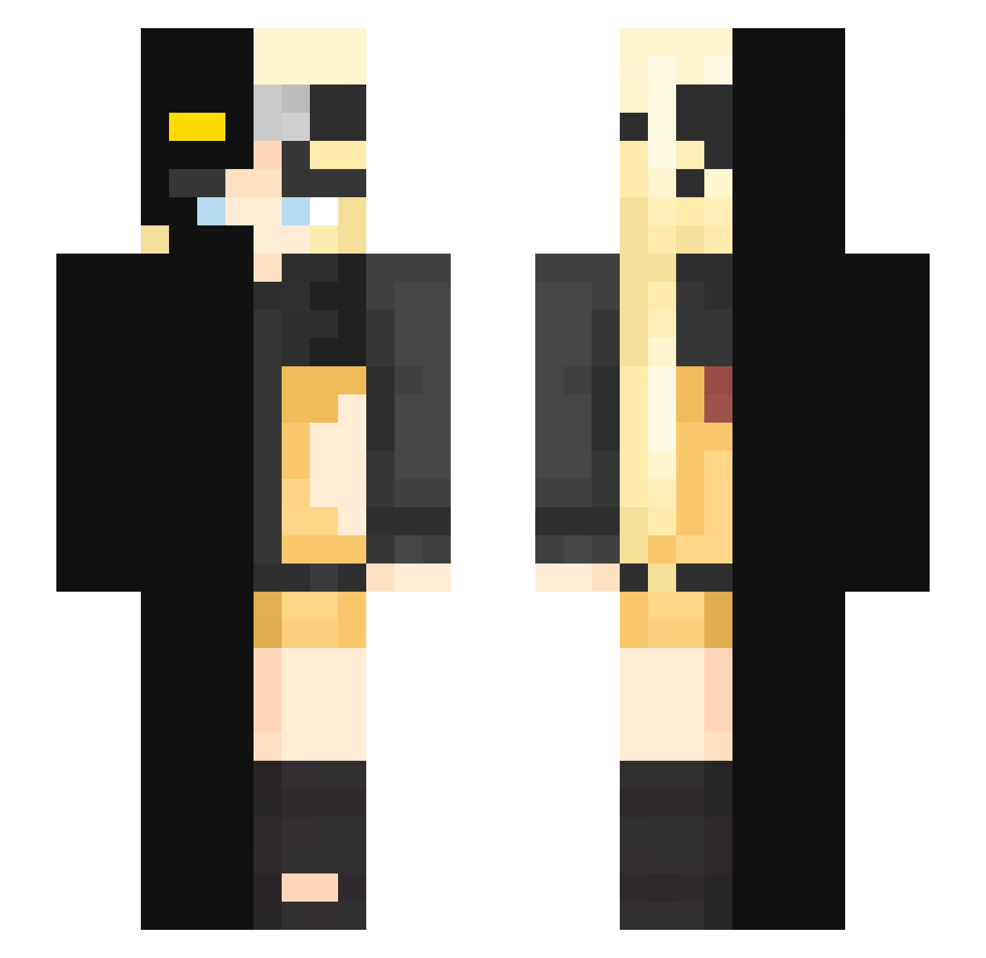 NitroRacer367 Minecraft skin, front and back view