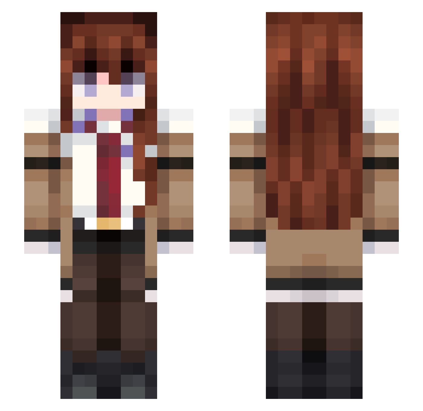 NEKOHIRONYA Minecraft skin, front and back view