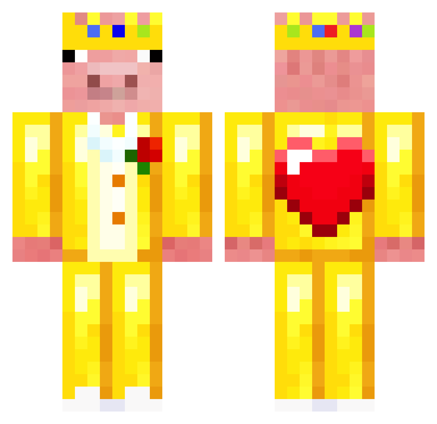 qq2019 Minecraft skin, front and back view
