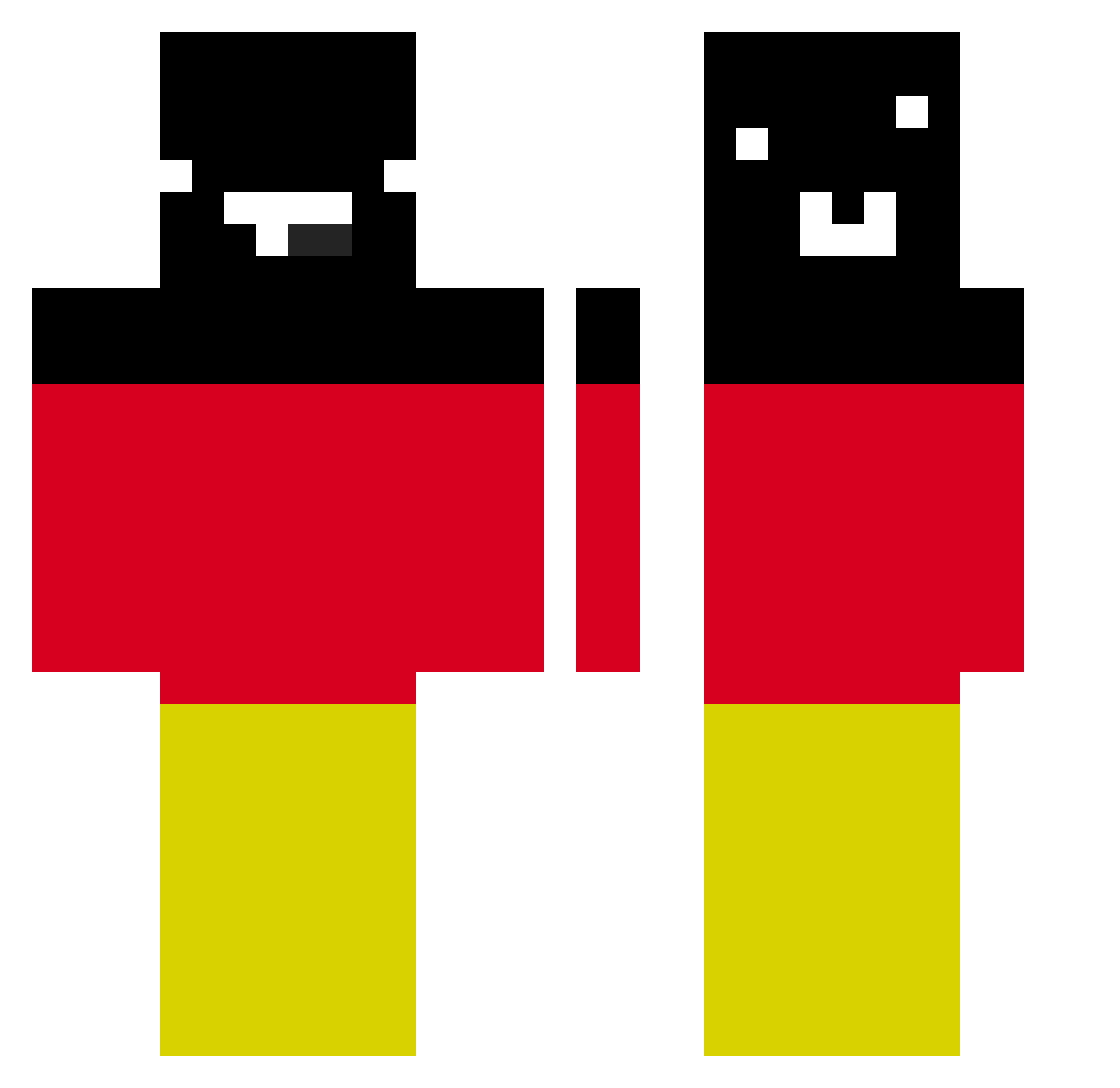 slrspdlaanjgkwl Minecraft skin, front and back view
