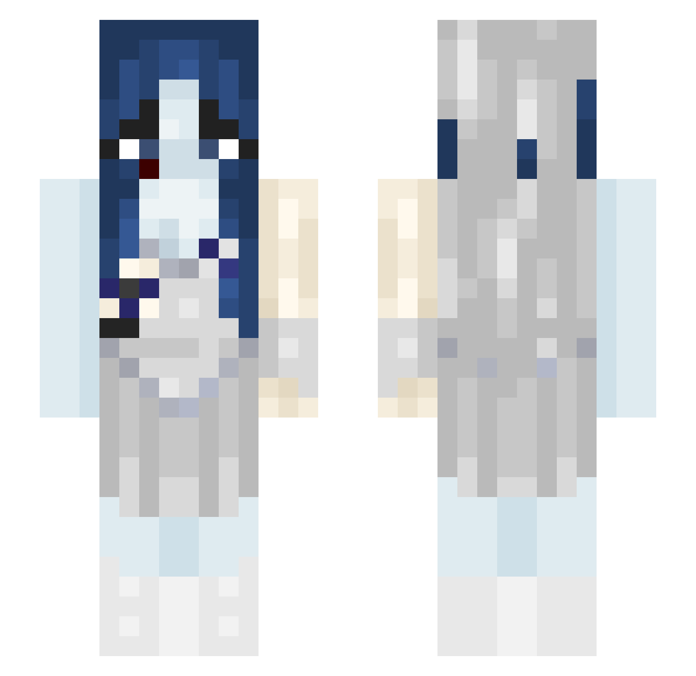 Krisstinator Minecraft skin, front and back view