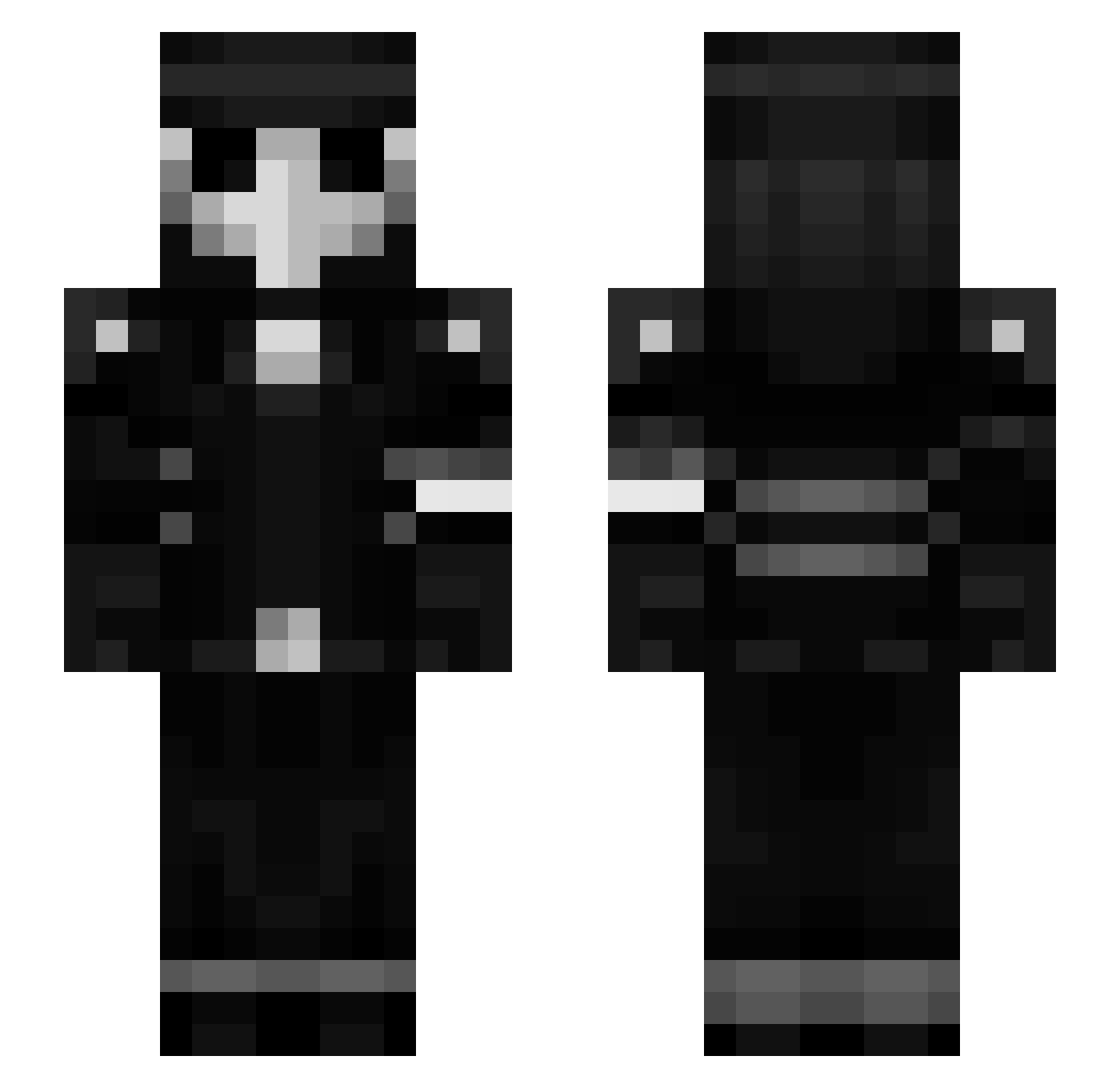 Sebatr3x Minecraft skin, front and back view