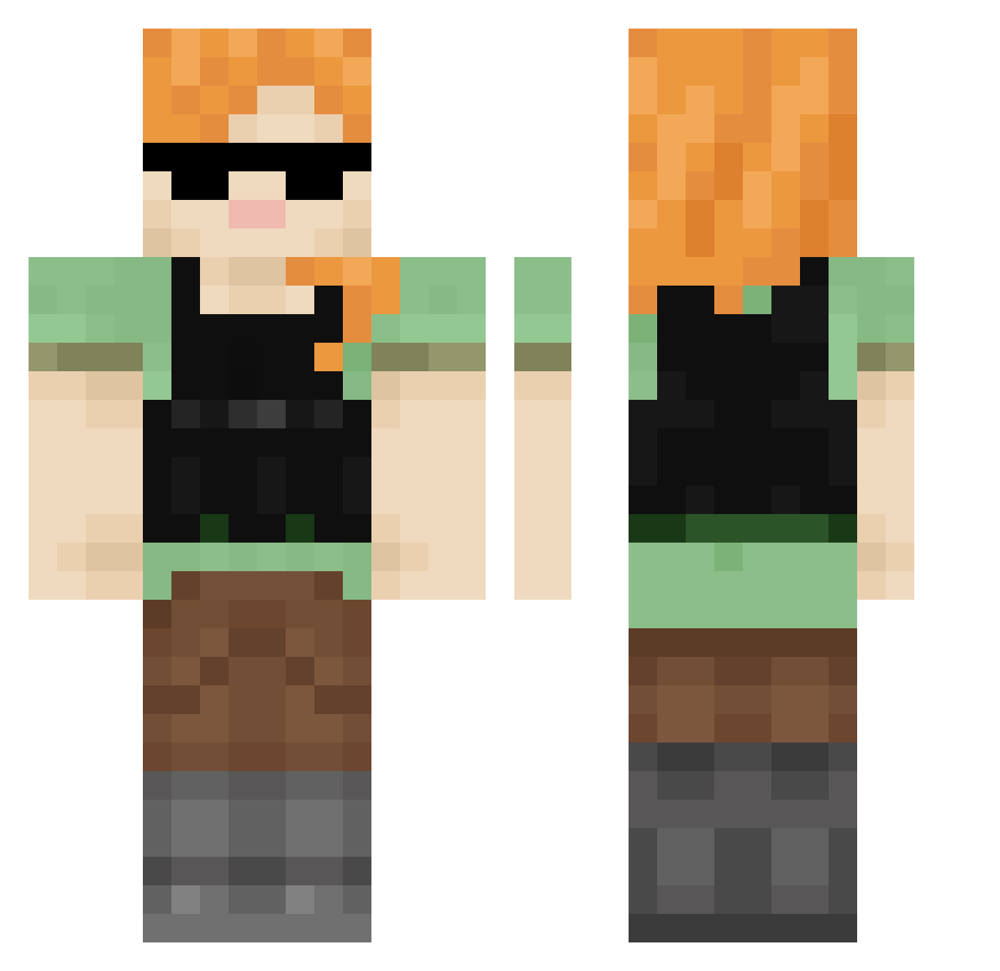 Slaylia282 Minecraft skin, front and back view