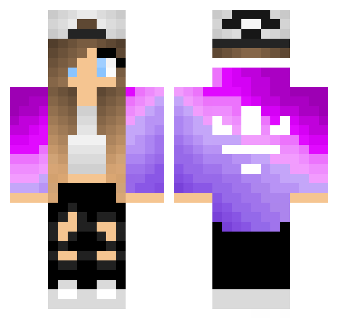 zCryZ Minecraft skin, front and back view