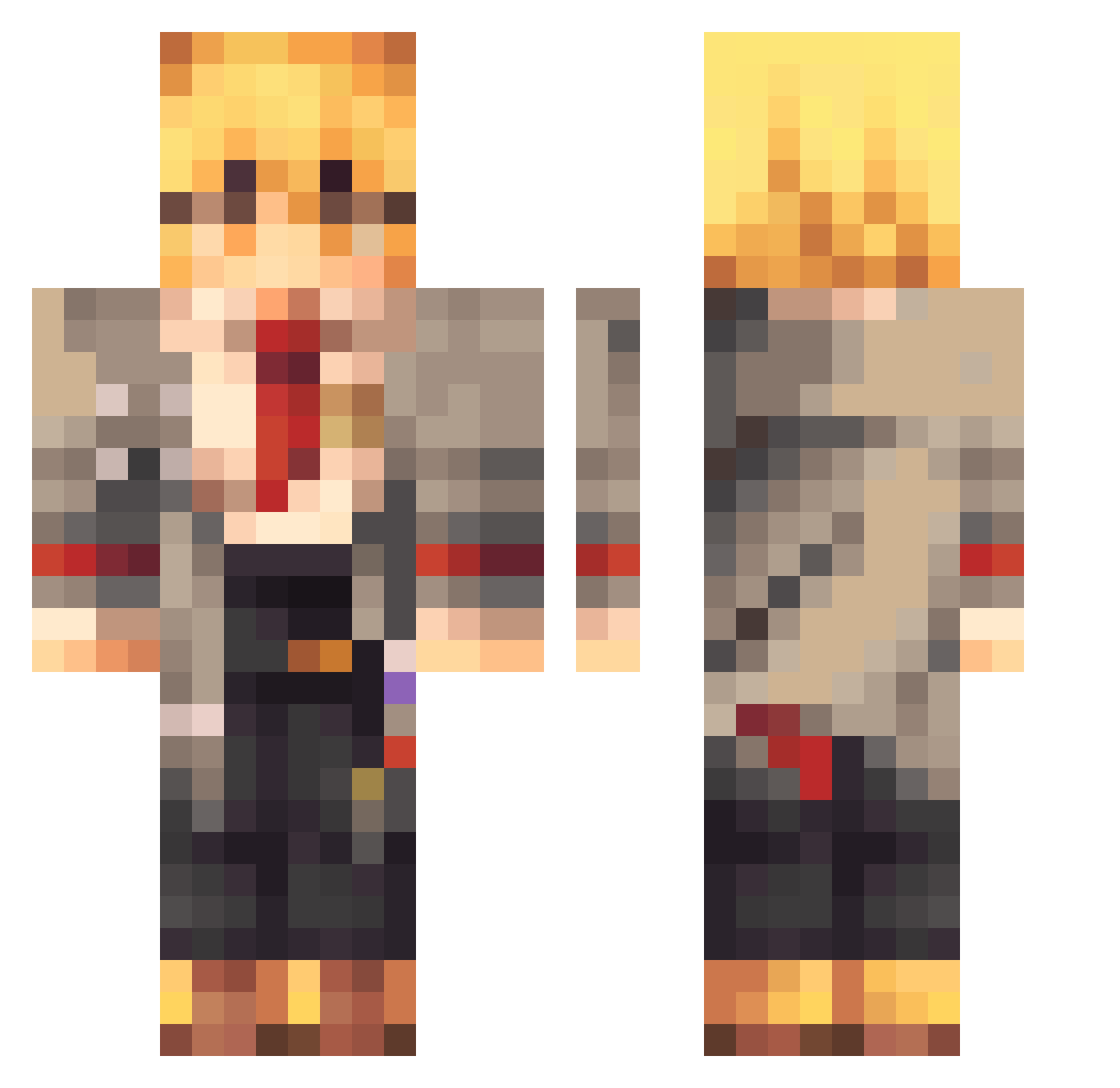 SalvLikesBees Minecraft skin, front and back view