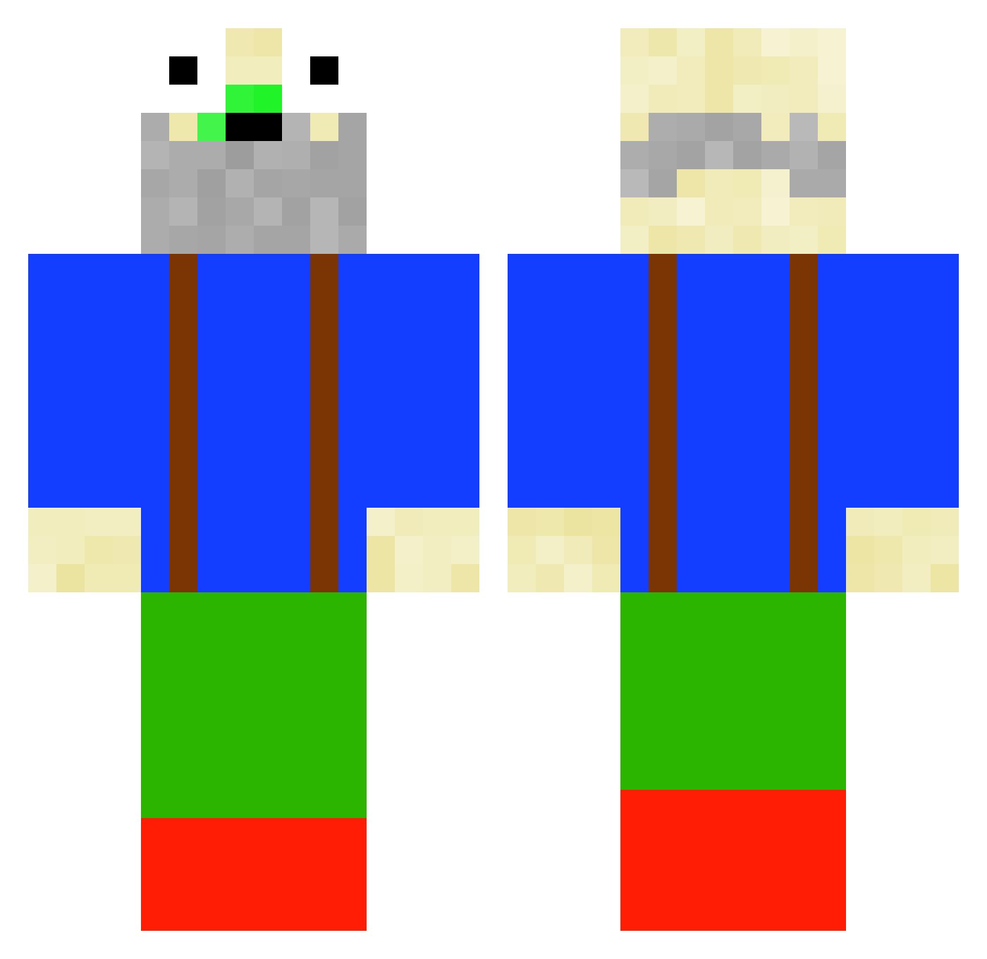 ATellyGuy69 Minecraft skin, front and back view