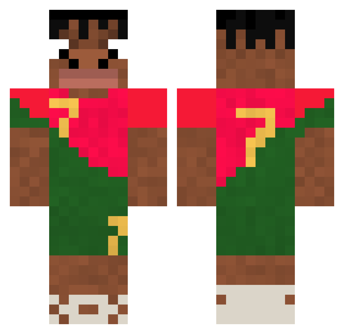 Airbus52 Minecraft skin, front and back view