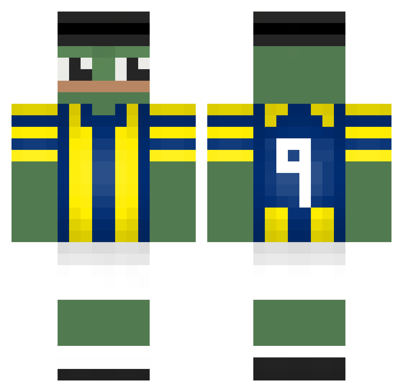 Treaser Minecraft skin, front and back view