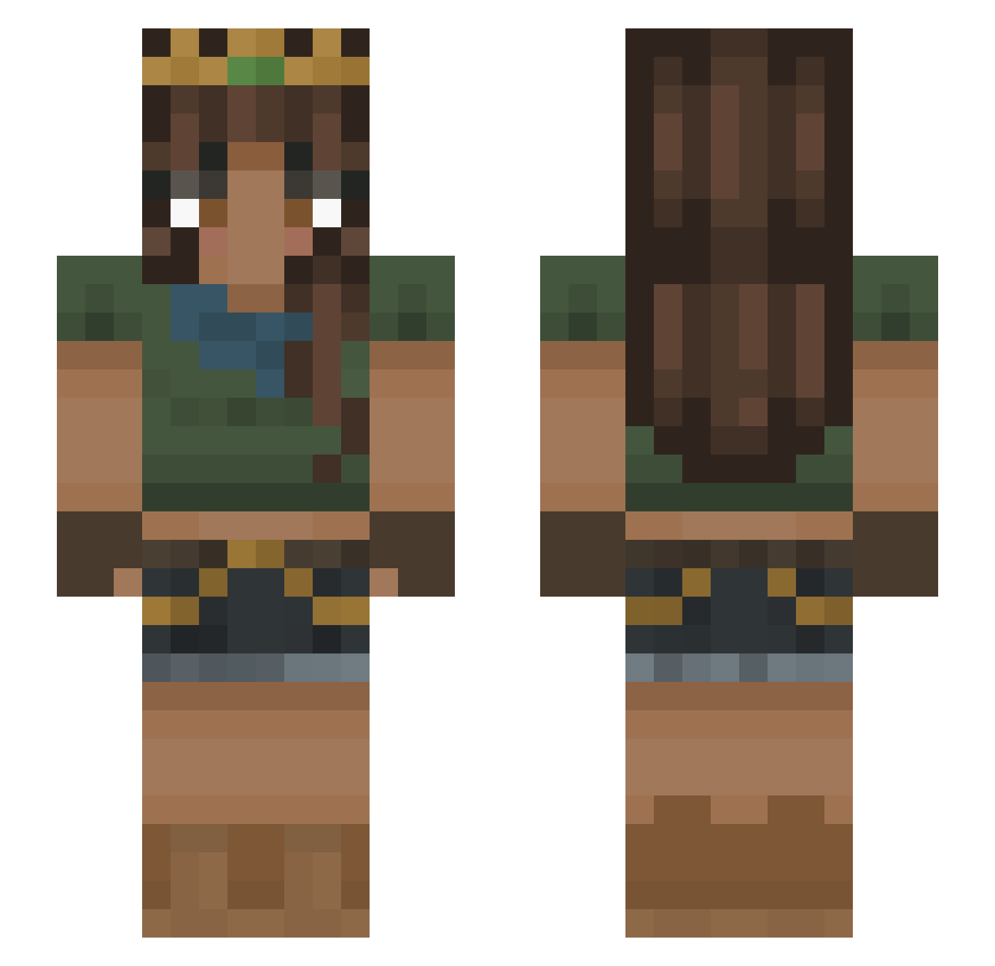 Valent1ina89 Minecraft skin, front and back view