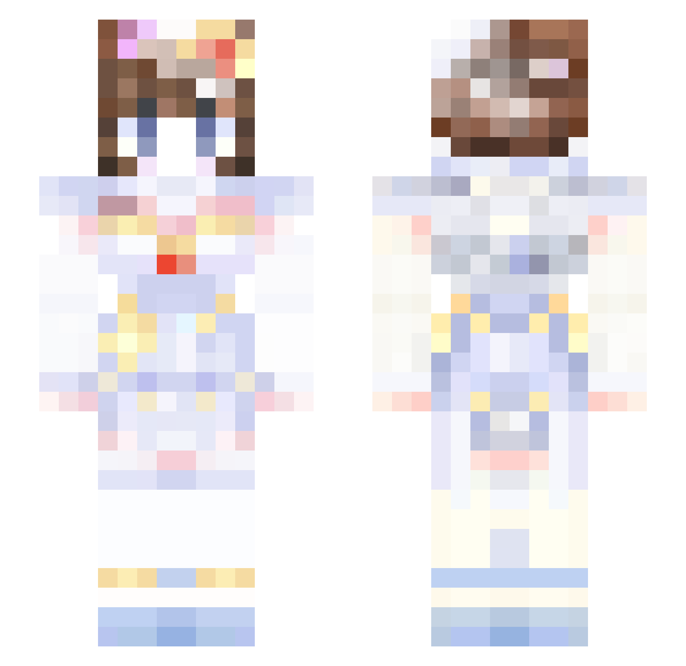 Da_QiaoYa Minecraft skin, front and back view
