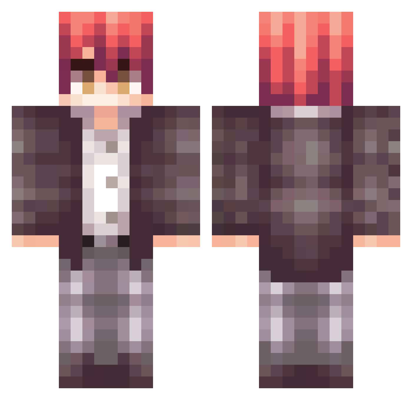 ShinobiSan Minecraft skin, front and back view