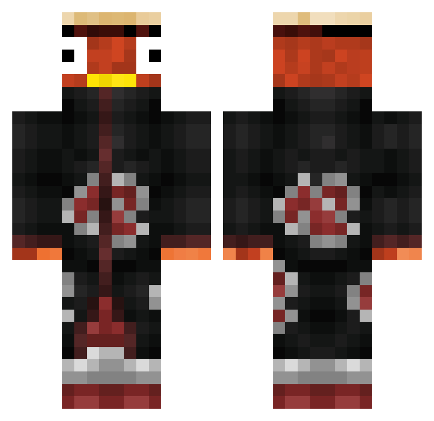 EldenCh Minecraft skin, front and back view