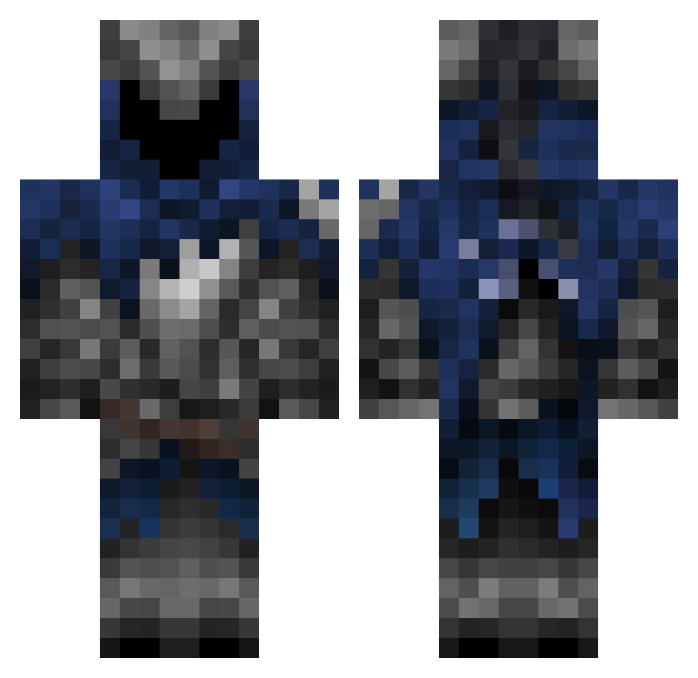 thinkinghat Minecraft skin, front and back view