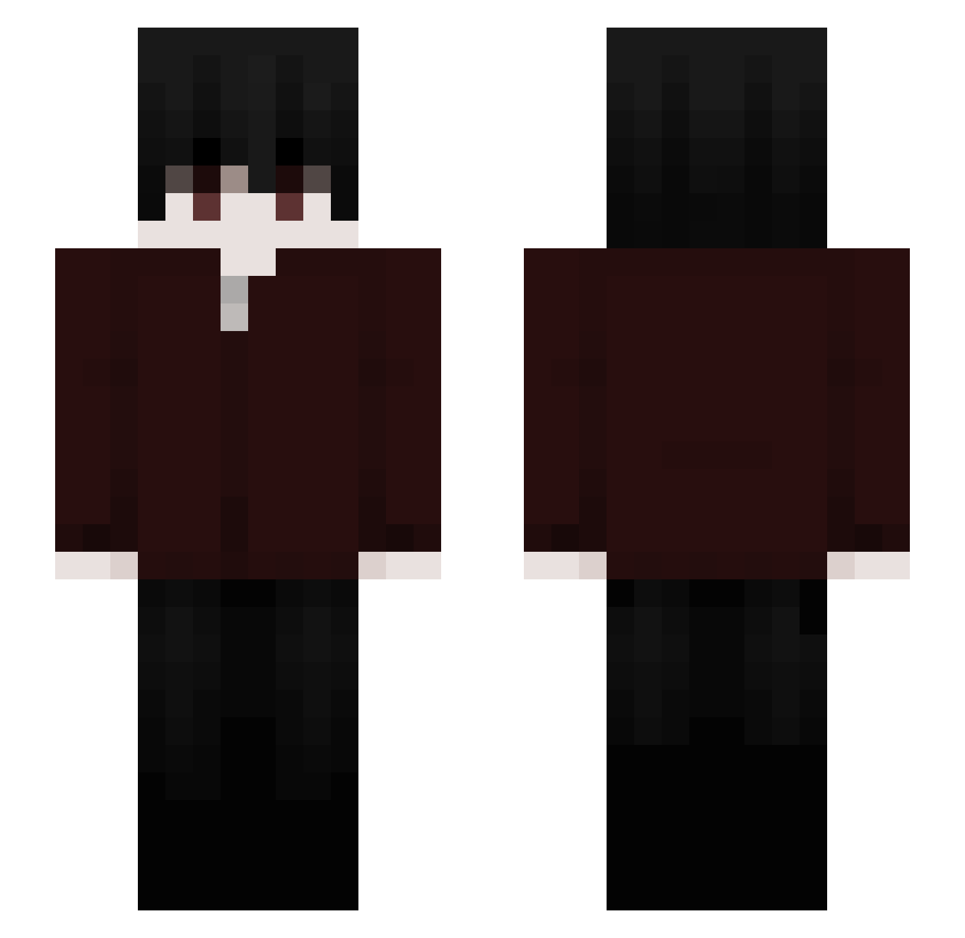 K1llua1 Minecraft skin, front and back view