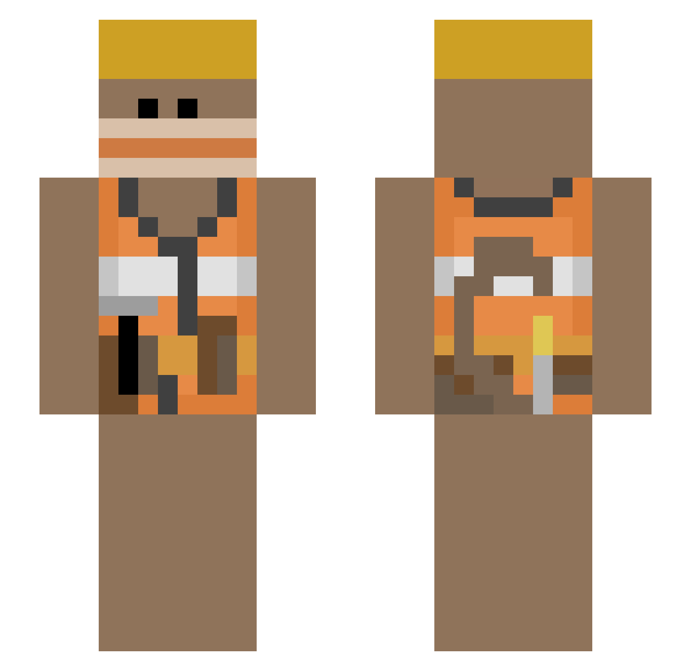 7lowy Minecraft skin, front and back view