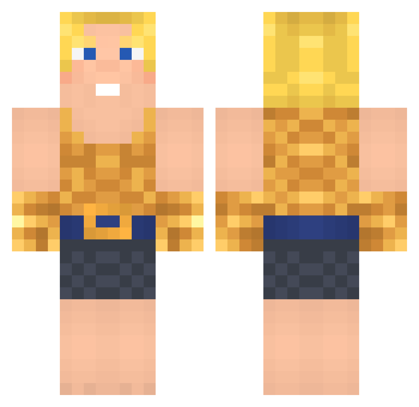Nerdoix Minecraft skin, front and back view