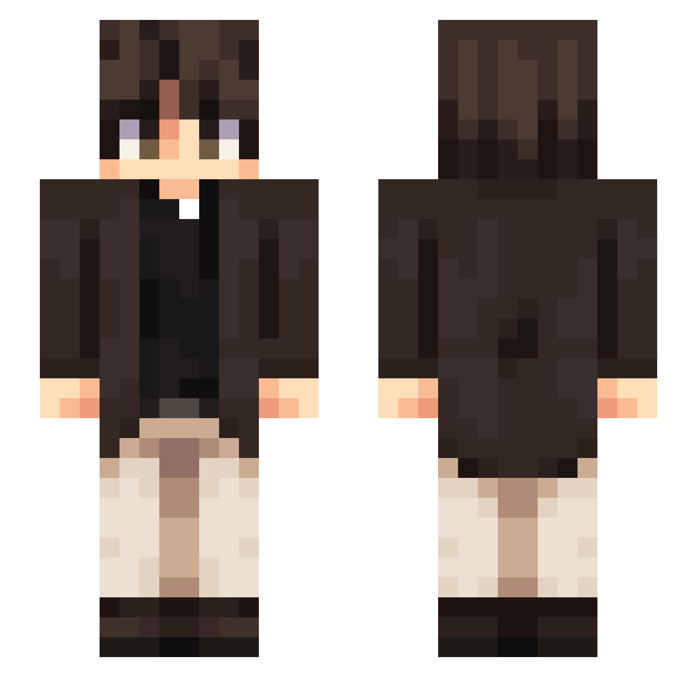 Yorhan Minecraft skin, front and back view