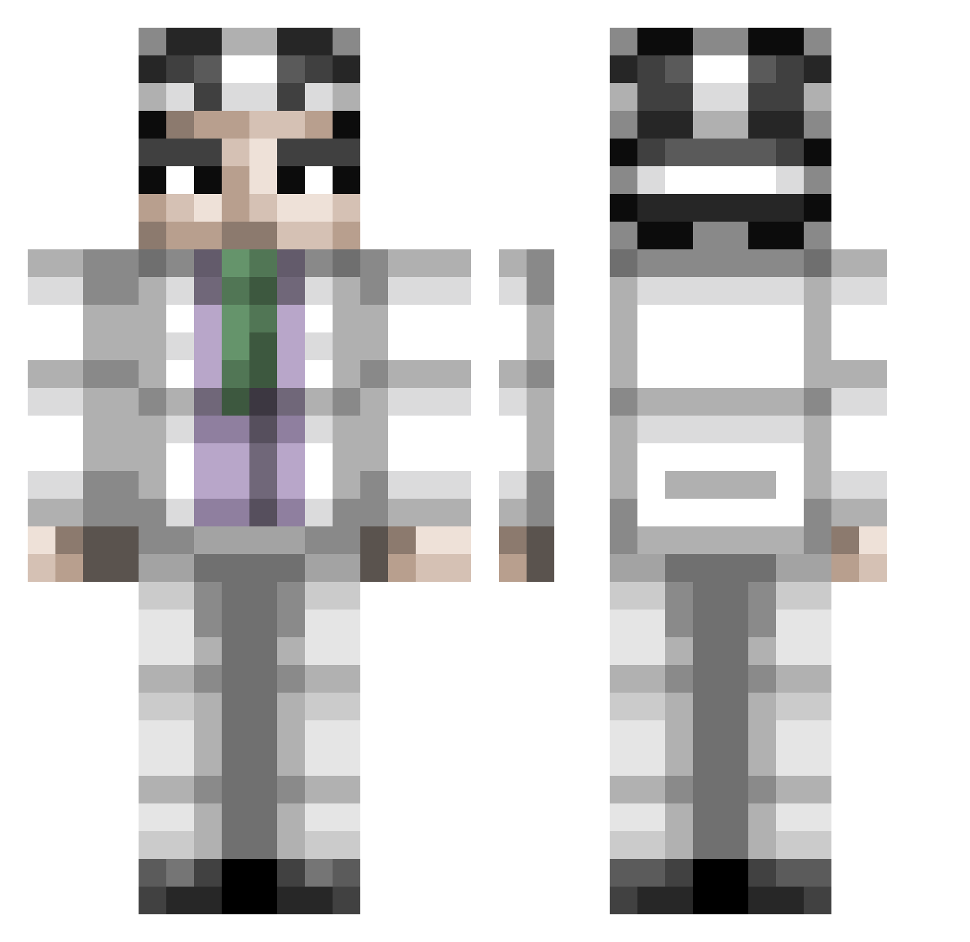morethanthor Minecraft skin, front and back view