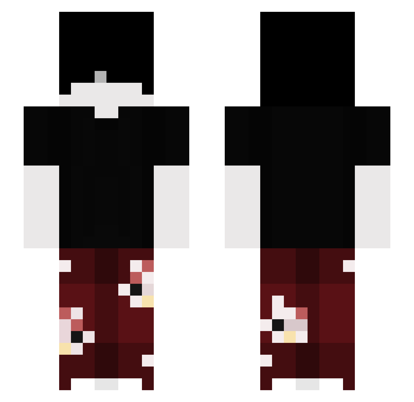 rethadet Minecraft skin, front and back view