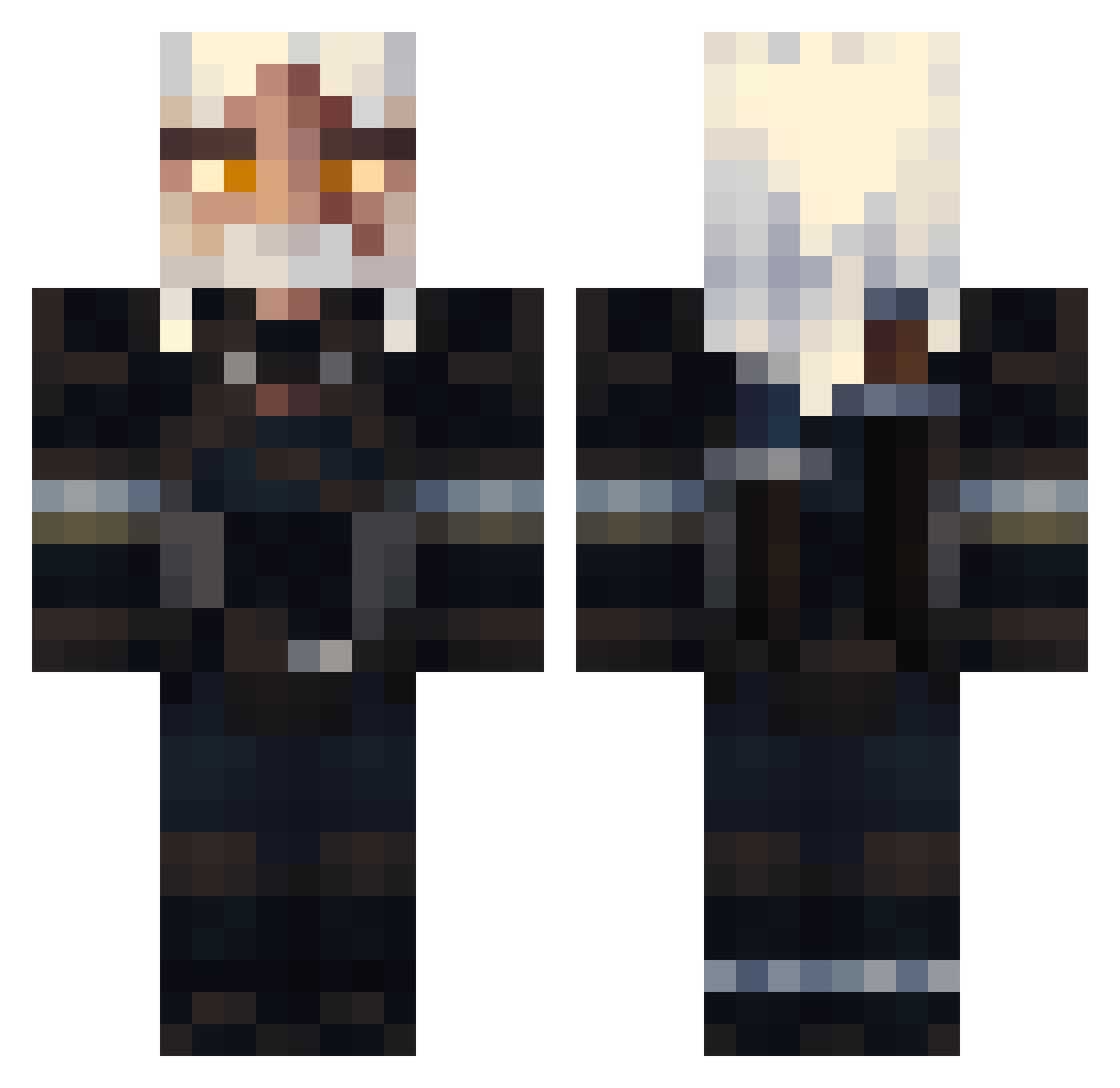 Alias_Ak Minecraft skin, front and back view