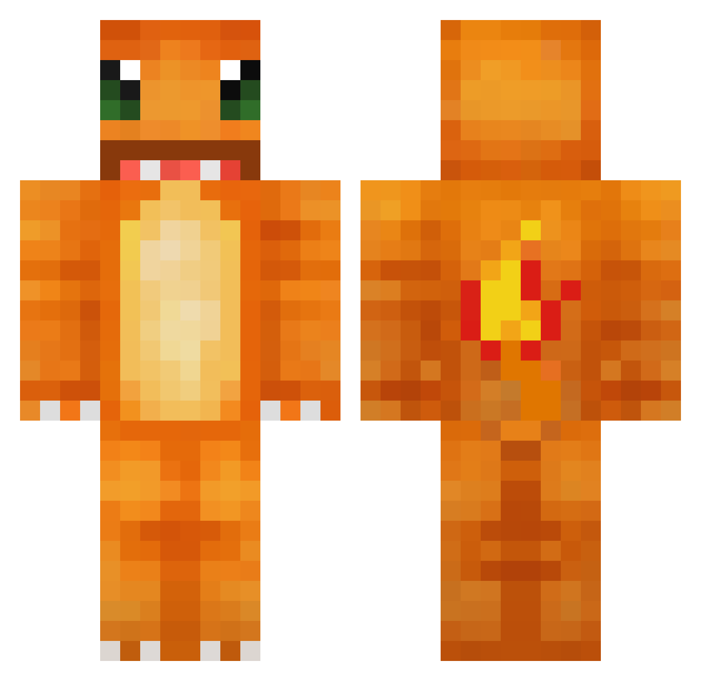niroxy Minecraft skin, front and back view