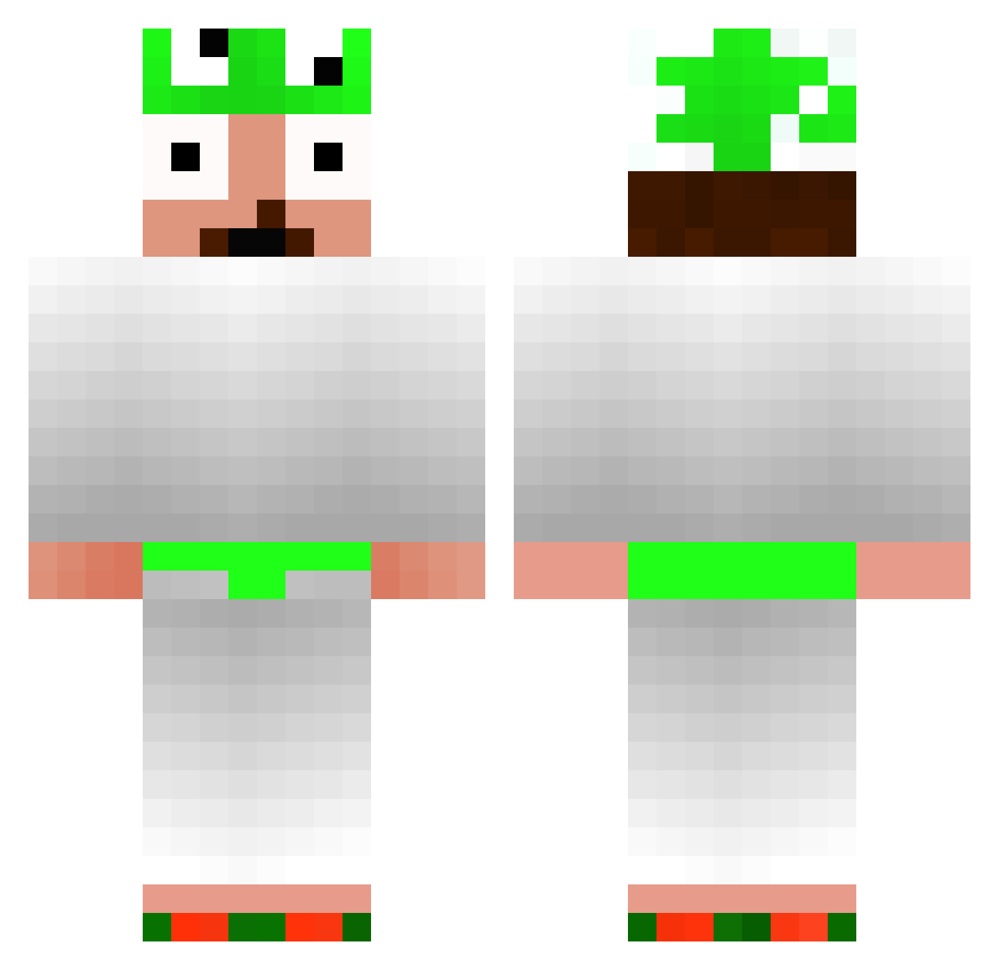 Pryor Minecraft skin, front and back view