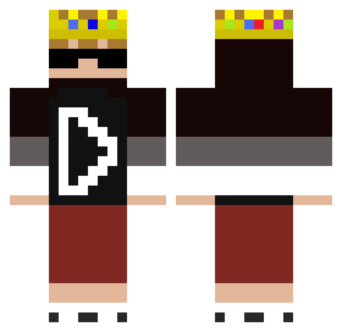 denny82044 Minecraft skin, front and back view