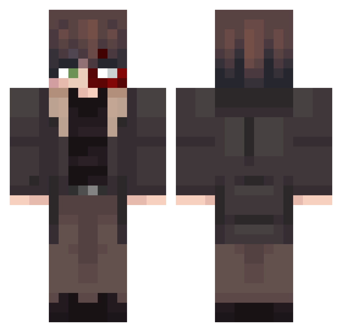 natwoen Minecraft skin, front and back view
