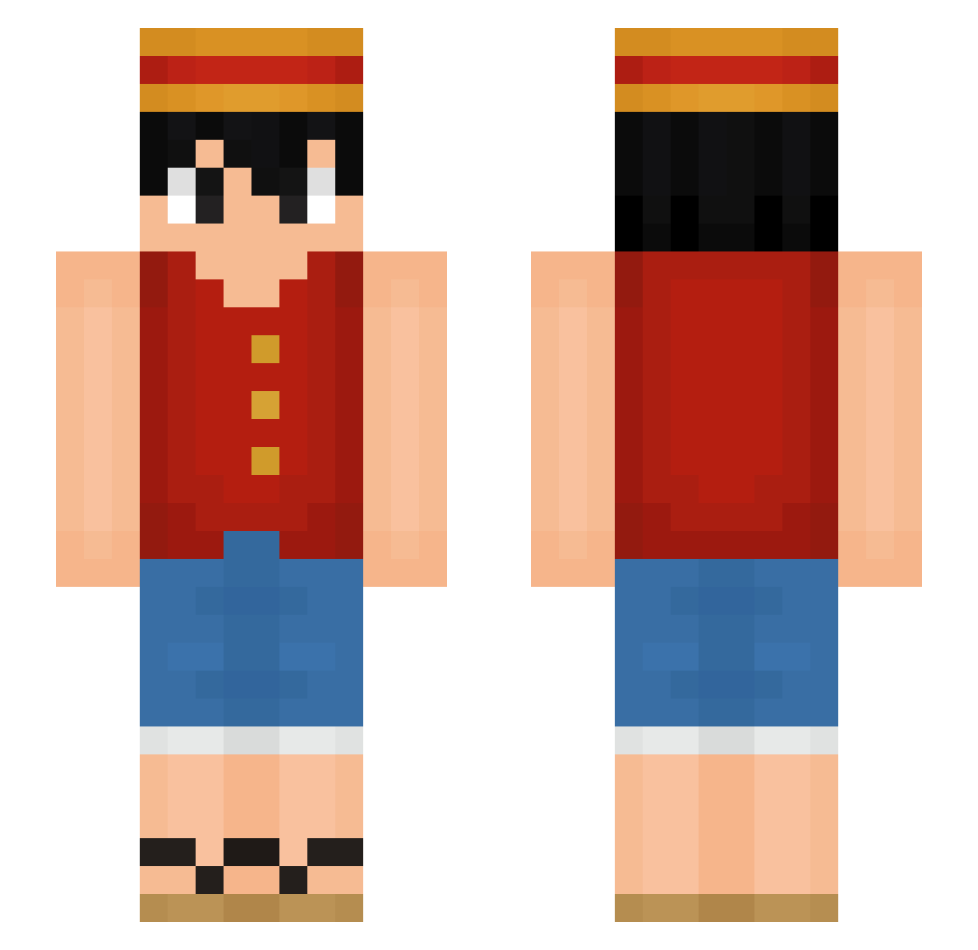 R4GG1 Minecraft skin, front and back view