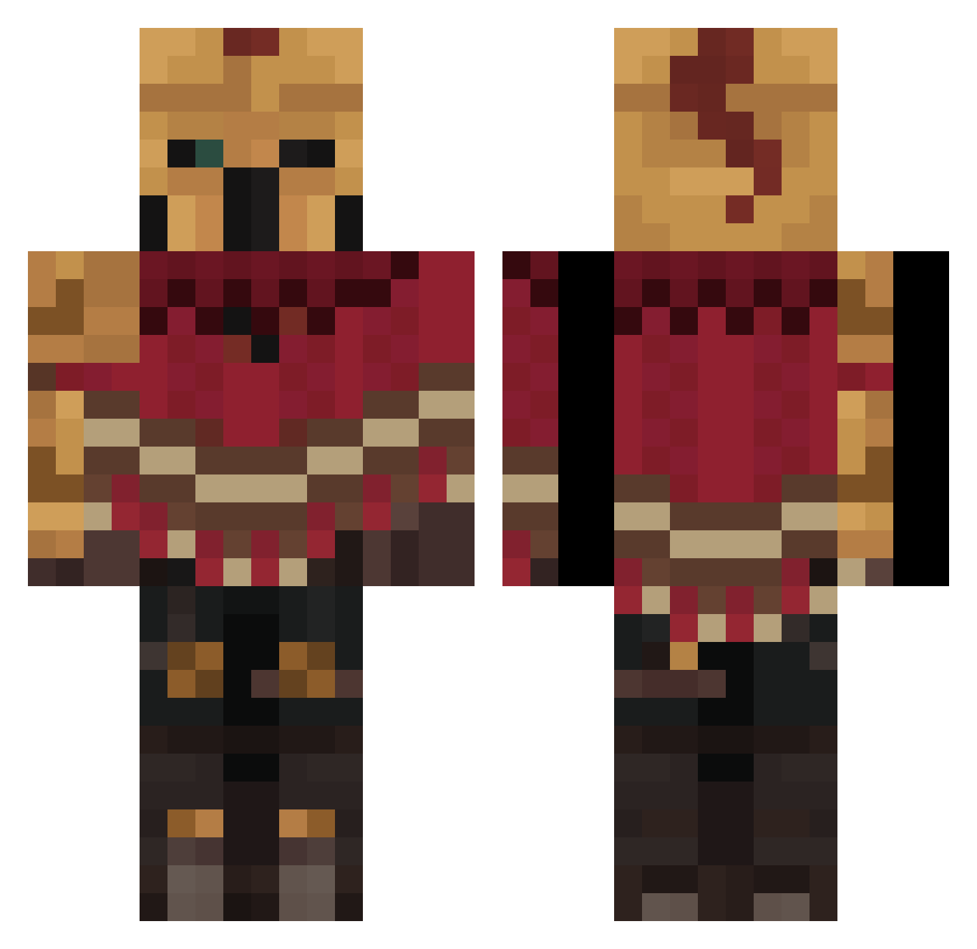 togi7 Minecraft skin, front and back view