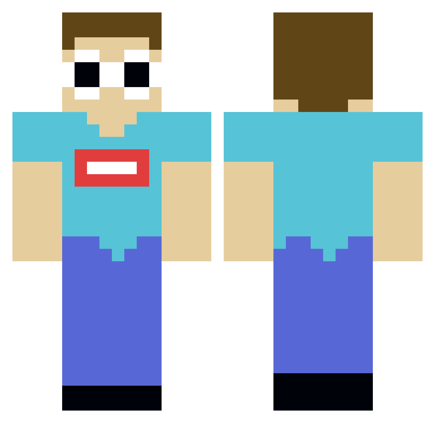 Zenzai16 Minecraft skin, front and back view