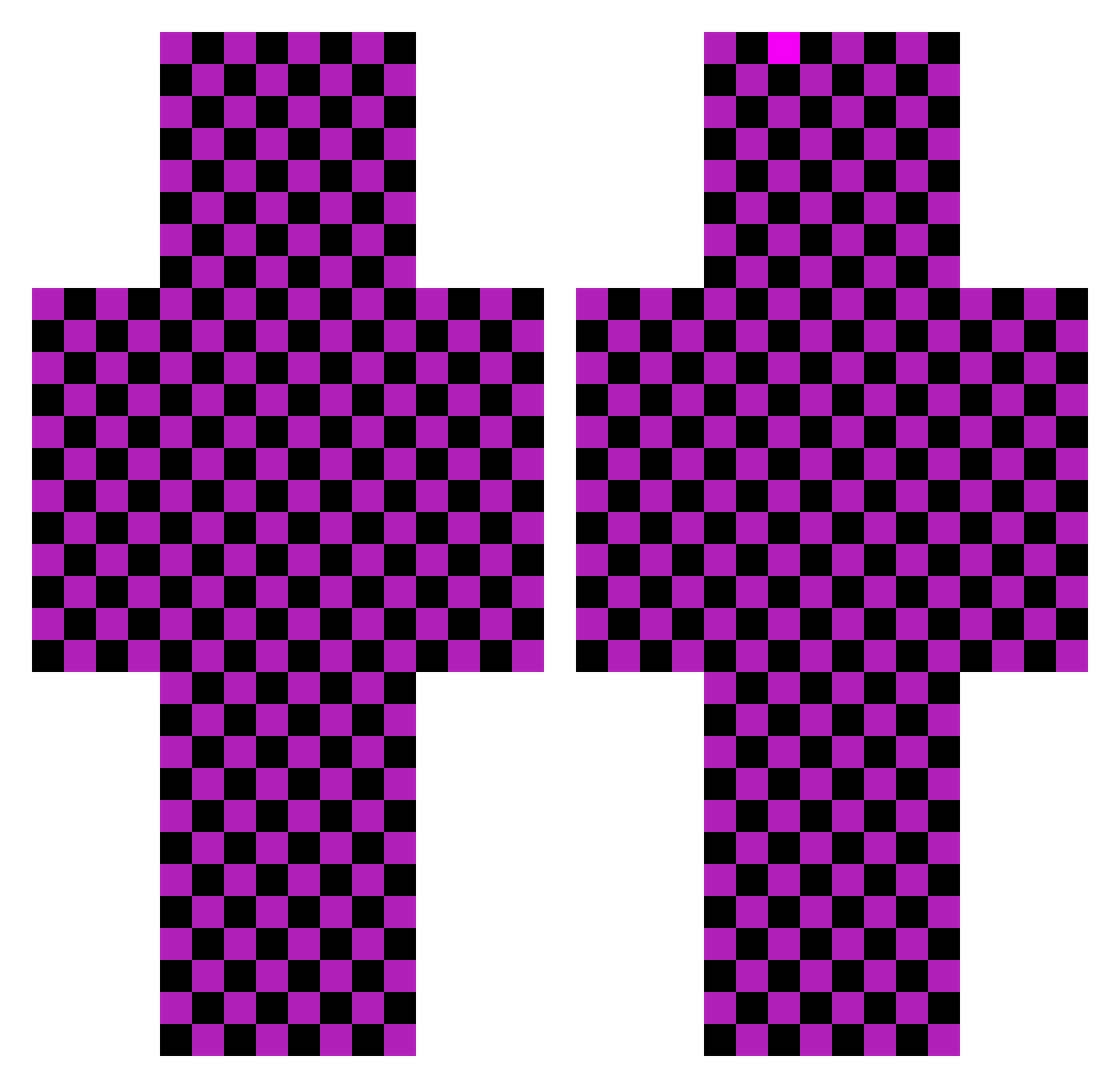 CraftyCorn101 Minecraft skin, front and back view