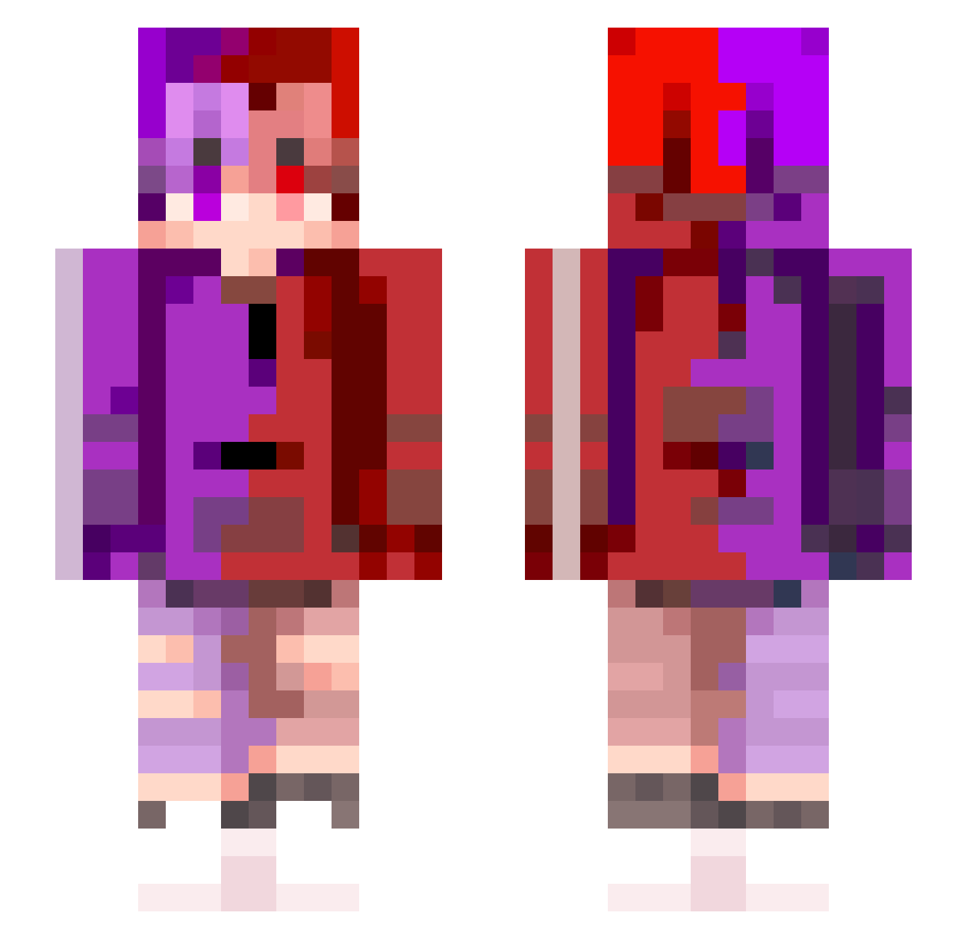 rlarkfn Minecraft skin, front and back view