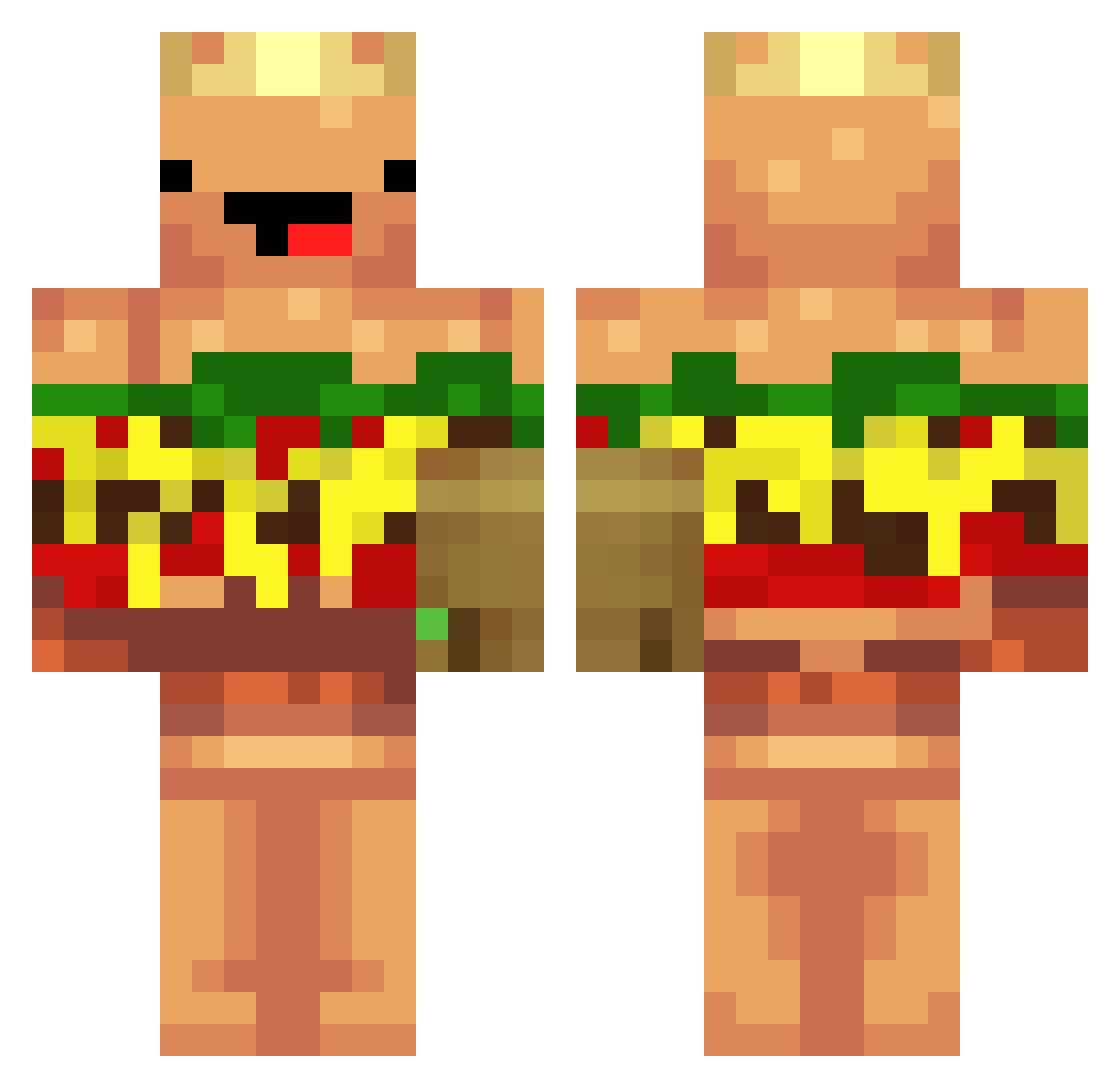 85as Minecraft skin, front and back view