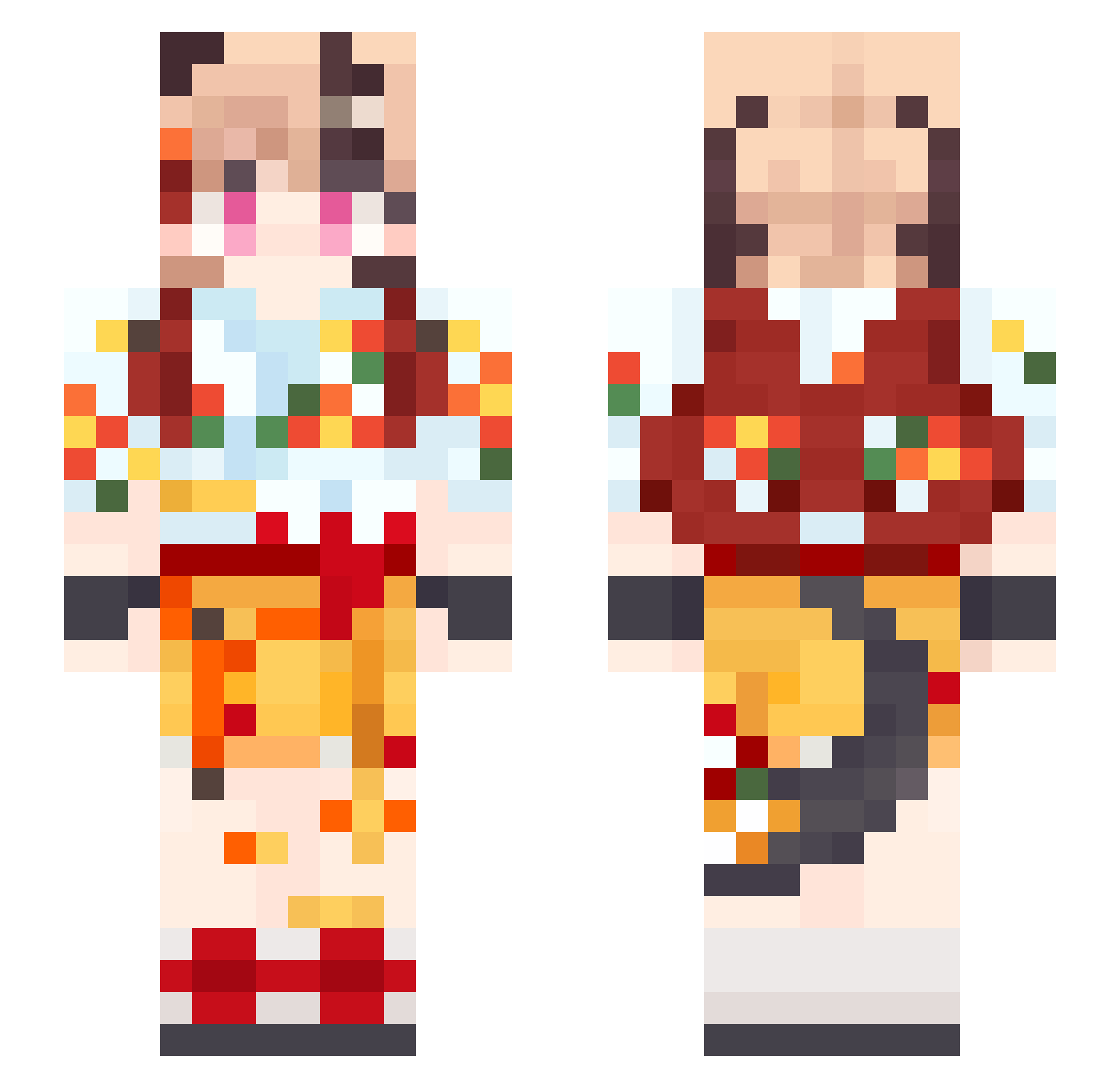 Outlaw48842 Minecraft skin, front and back view