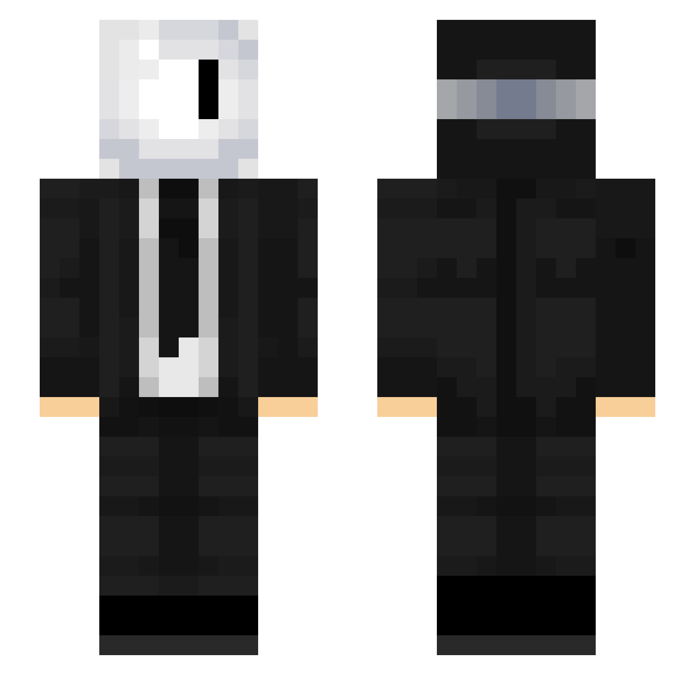 Beskar172 Minecraft skin, front and back view