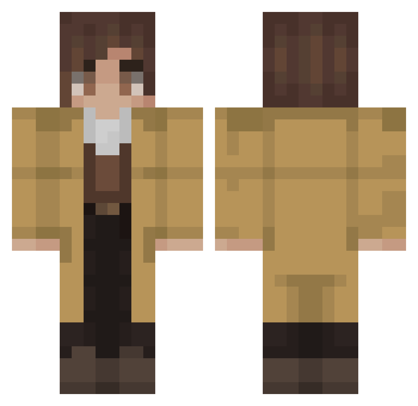 Geyphon Minecraft skin, front and back view