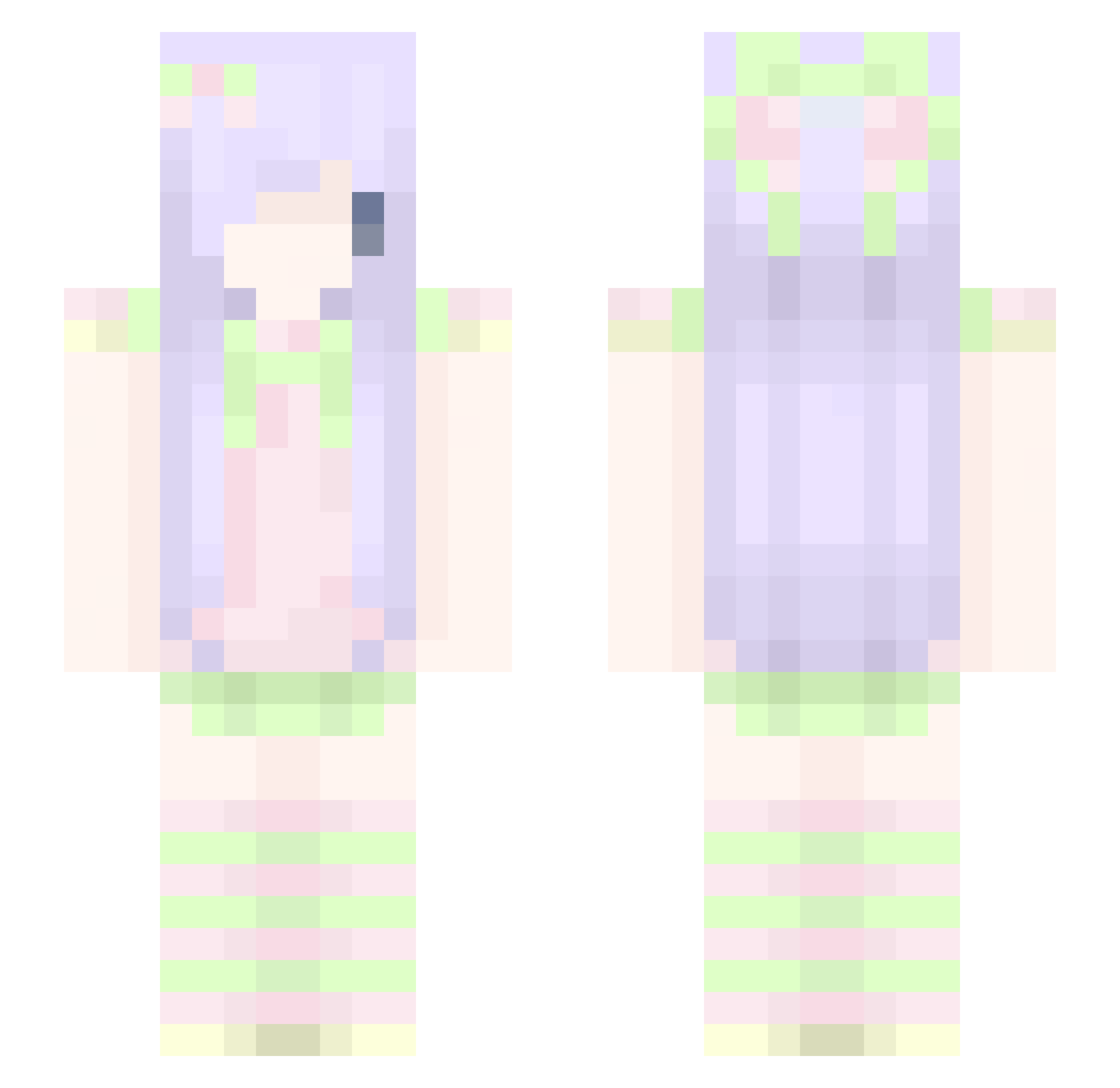 sowngirl Minecraft skin, front and back view