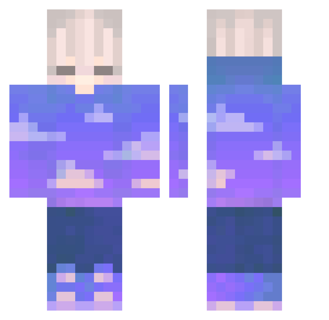 SkyLine0915 Minecraft skin, front and back view
