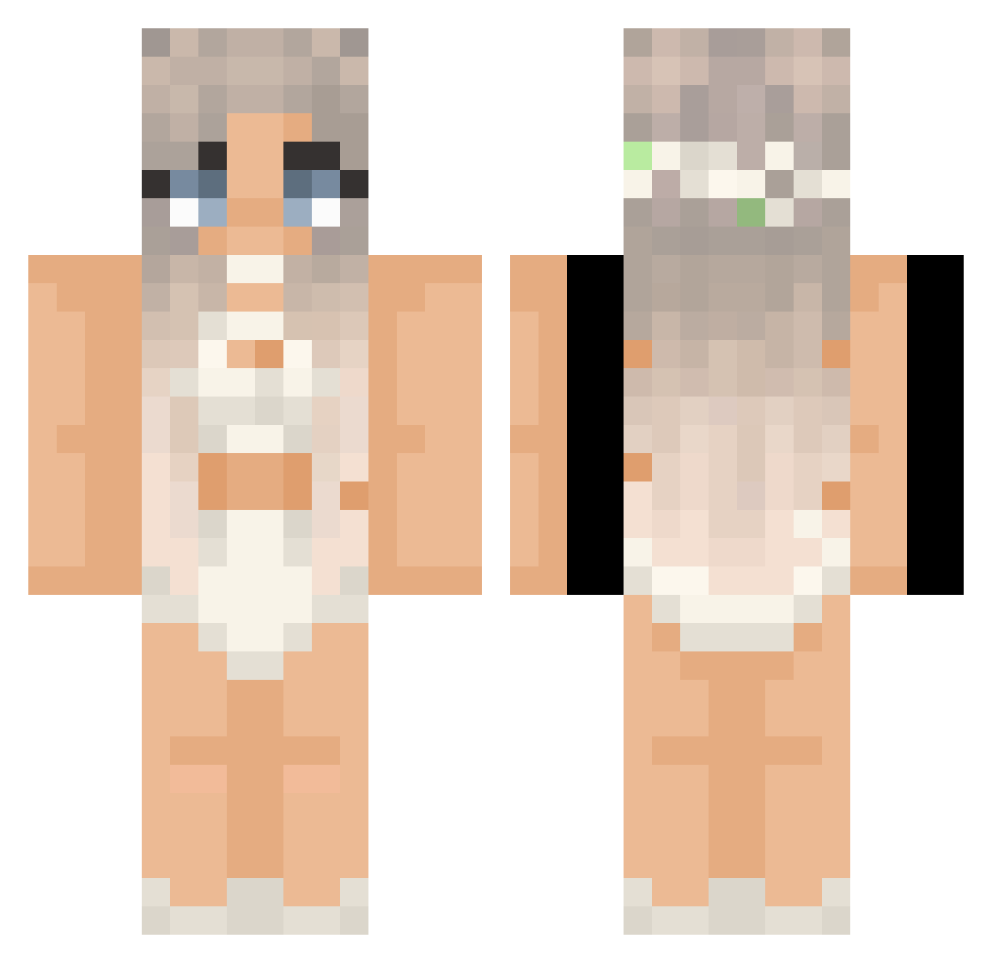 tormisool Minecraft skin, front and back view