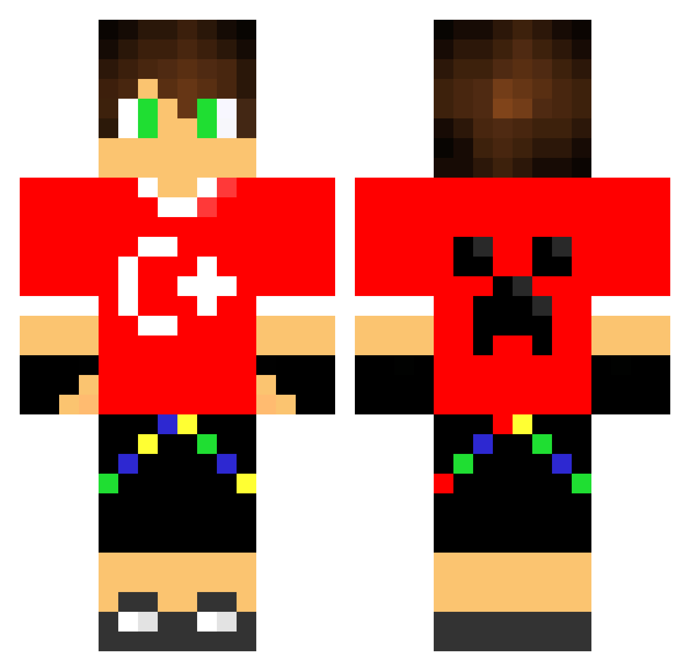 ahmetGPT Minecraft skin, front and back view