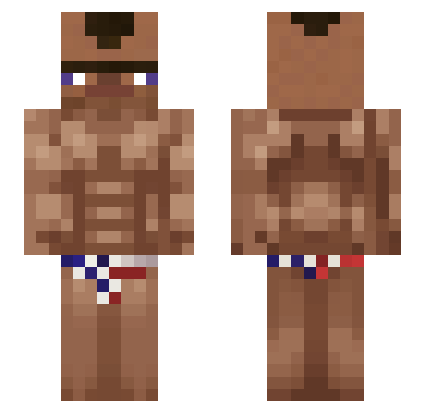 feixya Minecraft skin, front and back view